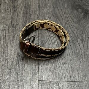 Coach Brown Patterned Monogram Men's Belt